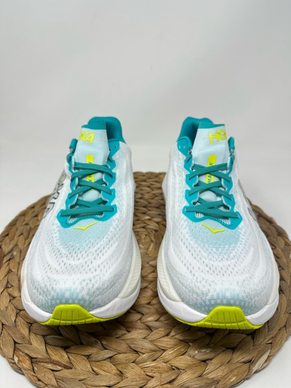 HOKA ONE Mach X Running Shoes White Blue Glass Size 10 Men's - Picture 5 of 10